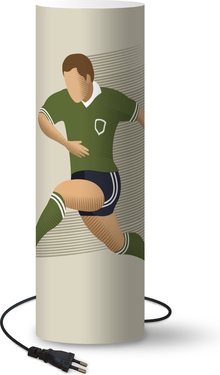 Lamp Voetbal illustratie - illustratie van persoon die voetbal wegschiet lamp - 60 cm hoog - Ø19 cm - Inclusief LED lamp