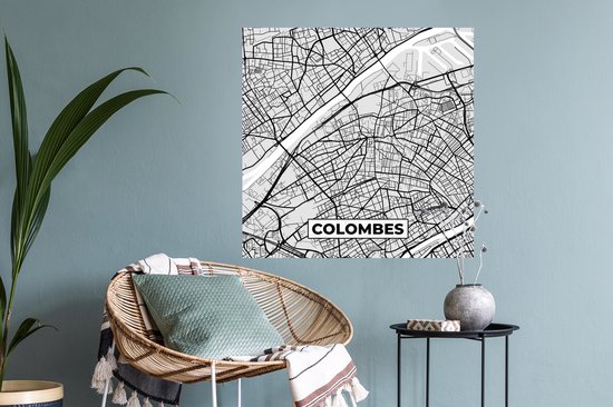 Stickers Stickers muraux - Carte - Colombes - Plan de ville - Carte - France - 80x80 cm - Film adhésif