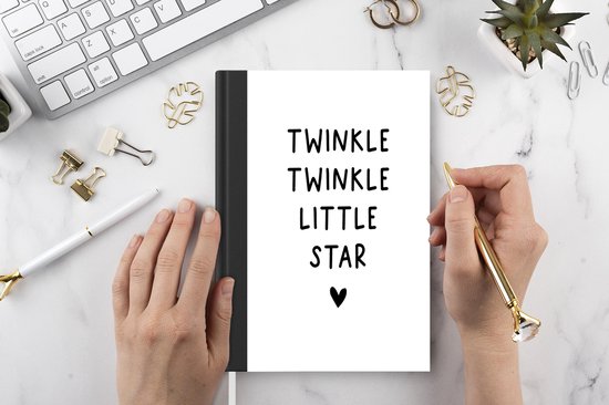 Carnet - Cahier d'écriture - Citation anglaise Twinkle twinkle little star with a heart - Carnet - Format A5 - Bloc-notes