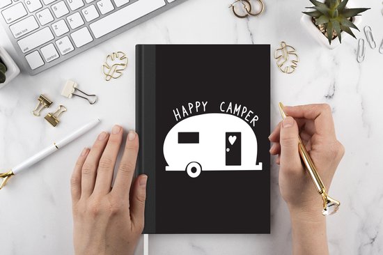 Carnet - Cahier d'écriture - Citations - Happy camper - Proverbes - Carnet - Format A5 - Bloc-notes