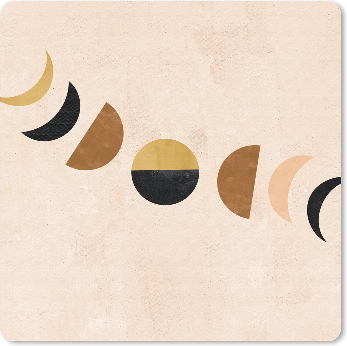 Muismat 30x30 cm - Mousepad Maan - Boho - Pastel - Ruimte - Muismatten