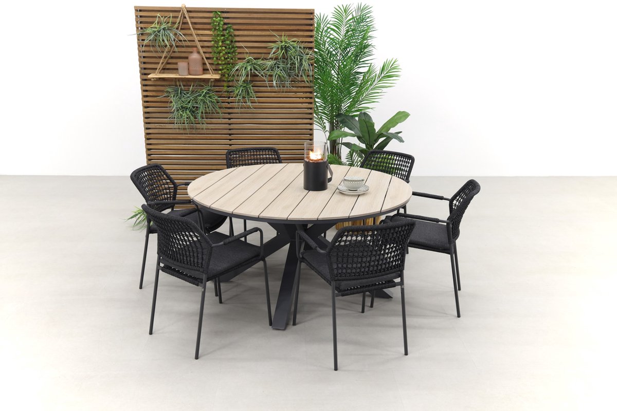 Bol.com Taste Barista antraciet / Garden Impressions Edison 148 cm. - ronde tuinset aanbieding