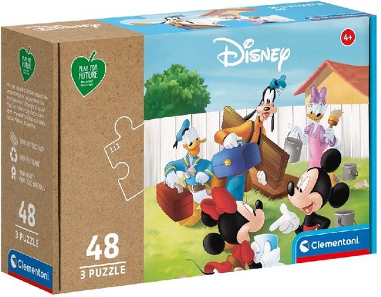 Mickey Puzzel - Clementoni 3x 48 puzzelstukjes