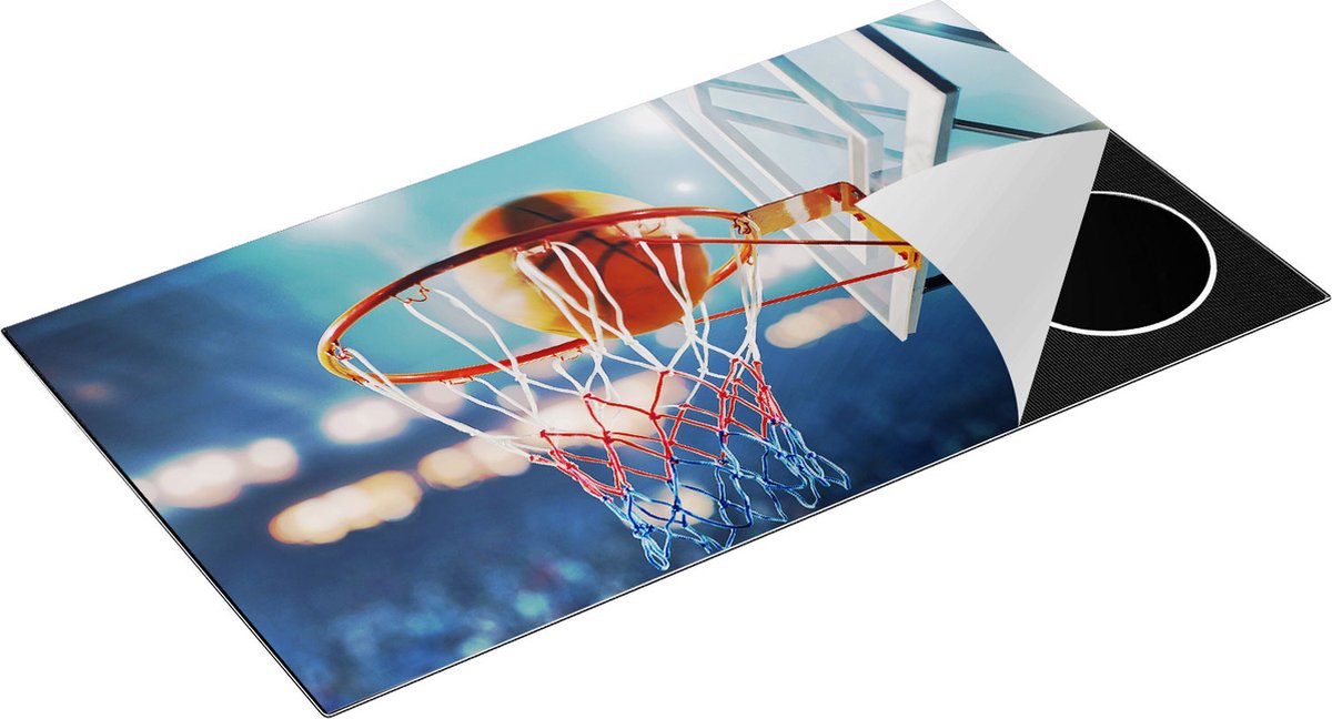 Chefcare Inductie Beschermer Basketbal in Ring - Hoepel - Bord - 95x55 cm - Afdekplaat Inductie - Kookplaat Beschermer - Inductie Mat
