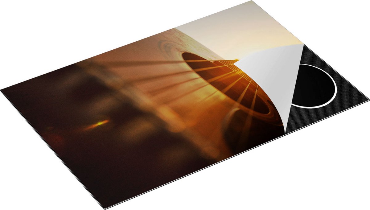 Chefcare Inductie Beschermer Gitaar Spelen tijdens Zonsondergang - 80x50 cm - Afdekplaat Inductie - Kookplaat Beschermer - Inductie Mat