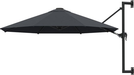 vidaXL - Wandparasol - met - metalen - paal - 300 - cm - antraciet