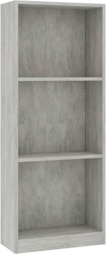 vidaXL - Boekenkast - met - 3 - schappen - 40x24x109 - cm - bewerkt - hout - betongrijs