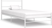 vidaXL - Bedframe - metaal - wit - 90x200 - cm
