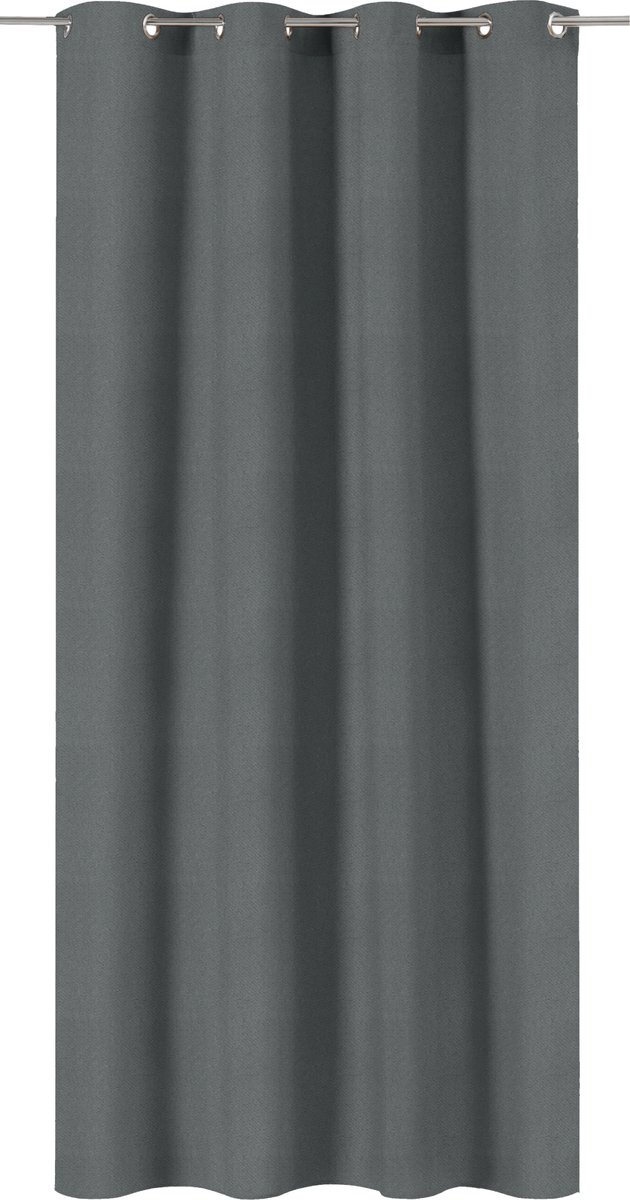 INSPIRE - verduisterende gordijnen - dekkend gordijn AREL - B.140 x H.280 cm - gordijnen met oogjes - polyester - donkergrijs