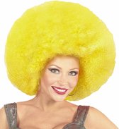 Pruik Afro Extra Groot Geel | One Size