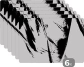 Placemat - Verf - Zwart - Abstract - 45x30 cm - 6 stuks - Hittebestendig - Anti-Slip - Onderlegger - Afneembaar