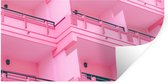 Muurstickers - Sticker Folie - Balkon - Zomer - Roze - Architectuur - 120x60 cm - Plakfolie - Muurstickers Kinderkamer - Zelfklevend Behang - Zelfklevend behangpapier - Stickerfolie
