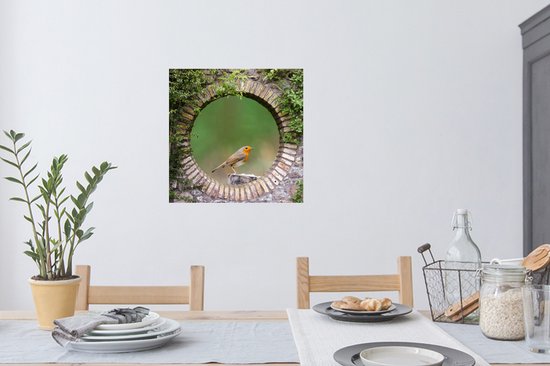 Stickers muraux - Film autocollant - Vogel - Transparent - Rouge-gorge - 80x80 cm - Film adhésif - Stickers muraux Chambre d'enfant - Papier peint autocollant - Papier peint autocollant - Film autocollant