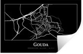 Muurstickers - Sticker Folie - Gouda - Kaart - Stadskaart - Plattegrond - 90x60 cm - Plakfolie - Muurstickers Kinderkamer - Zelfklevend Behang - Zelfklevend behangpapier - Stickerfolie