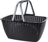 1x Paniers à linge gris anthracite avec poignée 27 litres 43 x 30 cm - Produits ménagers - Entretien ménager - Faire la lessive - Trier / ramasser le linge - Paniers à linge - Paniers à Paniers à linge