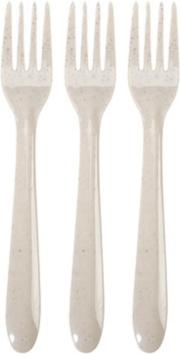 Camping/bbq gourmet bestek 6x stuks vorken bio/eco verantwoord/afbreekbaar