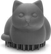 Brosse pour chat CKB - Gris - Lavable - Silicone souple - Brosse en forme de chat - Brosse à cheveux pour chat