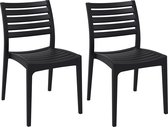 Set de 2 Chaises de jardin empilables CLP Ares noir