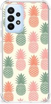 Backcase TPU Siliconen Hoesje Geschikt voor Samsung Galaxy A23 Telefoon Hoesje met doorzichtige rand Ananas