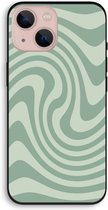 Case Company® - Hoesje geschikt voor iPhone 13 hoesje - Swirl Groen - Biologisch Afbreekbaar Telefoonhoesje - Bescherming alle Kanten en Schermrand