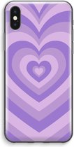 Case Company® - Hoesje geschikt voor iPhone XS Max hoesje - Hart Paars - Soft Cover Telefoonhoesje - Bescherming aan alle Kanten en Schermrand