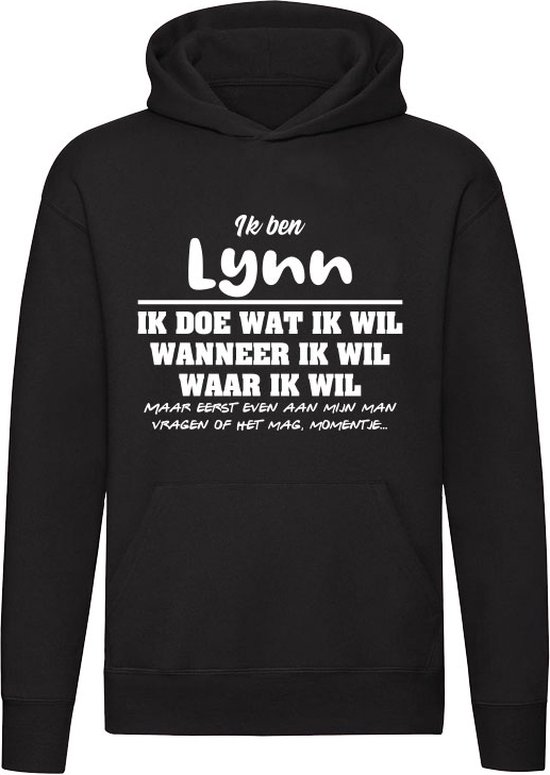Lynn | verjaardagkado | verjaardag kado | cadeau | grappig | jarig | Unisex | Trui | Sweater | Hoodie | Capuchon | Zwart