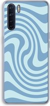 Case Company® - Hoesje geschikt voor Oppo A91 hoesje - Swirl Blauw - Soft Cover Telefoonhoesje - Bescherming aan alle Kanten en Schermrand