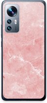 Case Company® - Hoesje geschikt voor Xiaomi 12 Pro hoesje - Roze marmer - Soft Cover Telefoonhoesje - Bescherming aan alle Kanten en Schermrand