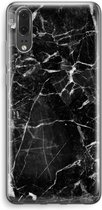Case Company® - Hoesje geschikt voor Huawei P20 hoesje - Zwart Marmer - Soft Cover Telefoonhoesje - Bescherming aan alle Kanten en Schermrand