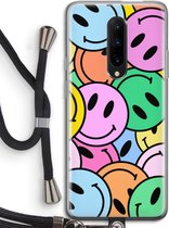Case Company® - Hoesje met koord geschikt voor OnePlus 7 Pro hoesje met Koord - Smiley N°1 - Telefoonhoesje met Zwart Koord - Bescherming aan alle Kanten en Over de Schermrand