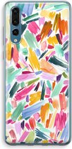 Case Company® - Hoesje geschikt voor Huawei P20 Pro hoesje - Watercolor Brushstrokes - Soft Cover Telefoonhoesje - Bescherming aan alle Kanten en Schermrand