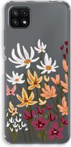Case Company® - Hoesje geschikt voor Samsung Galaxy A22 5G hoesje - Painted wildflowers - Soft Cover Telefoonhoesje - Bescherming aan alle Kanten en Schermrand