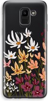Case Company® - Hoesje geschikt voor Samsung Galaxy J6 (2018) hoesje - Painted wildflowers - Soft Cover Telefoonhoesje - Bescherming aan alle Kanten en Schermrand