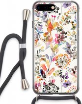 Case Company® - Hoesje met koord geschikt voor iPhone 8 Plus hoesje met Koord - Wilde grassen - Telefoonhoesje met Zwart Koord - Extra Bescherming aan alle Kanten en Over de Schermrand