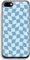 Case Company® - Hoesje geschikt voor iPhone SE 2020 hoesje - Grid Blauw - Soft Cover Telefoonhoesje - Bescherming aan alle Kanten en Schermrand