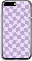 Case Company® - Hoesje geschikt voor iPhone 7 PLUS hoesje - Grid Paars - Soft Cover Telefoonhoesje - Bescherming aan alle Kanten en Schermrand