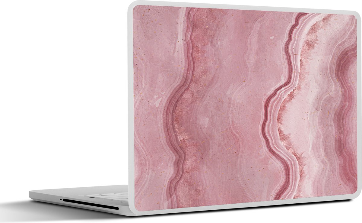 Laptop sticker - 10.1 inch - Rosé - Agaat geode - Stenen - Kristal - 25x18cm - Laptopstickers - Laptop skin - Cover