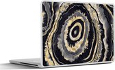 Laptop sticker - 14 inch - Agaat - Goud - Geode steen - Marmer - 32x5x23x5cm - Laptopstickers - Laptop skin - Cover