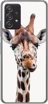 Geschikt voor Samsung Galaxy A33 5G hoesje - Jongens - Giraffe - Dieren - Kop - Portret - Kind - Meisjes - Siliconen Telefoonhoesje