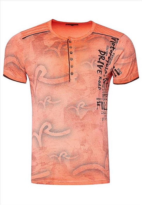 Rusty Neal - heren T-shirt oranje - R-15246
