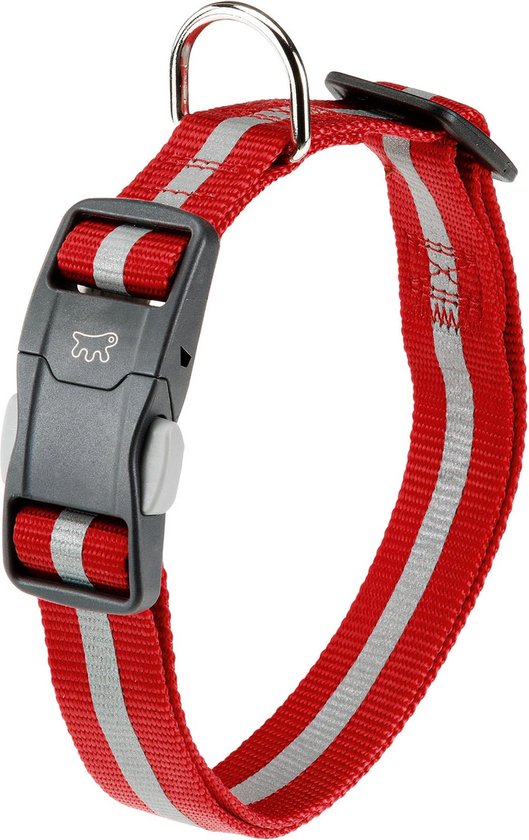 Adori Klikhalsband Reflex Rood&Reflecterend - Hondenhalsband - M 36-56x2.0 Cm