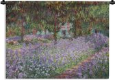 Wandkleed - Wanddoek - De tuin van de kunstenaar te Giverny - Schilderij van Claude Monet - 180x135 cm - Wandtapijt