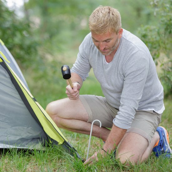 Piquets de tente Relaxdays XL - 4 pièces - crochets de sol - 38,5cm - piquets de sol - acier - argent