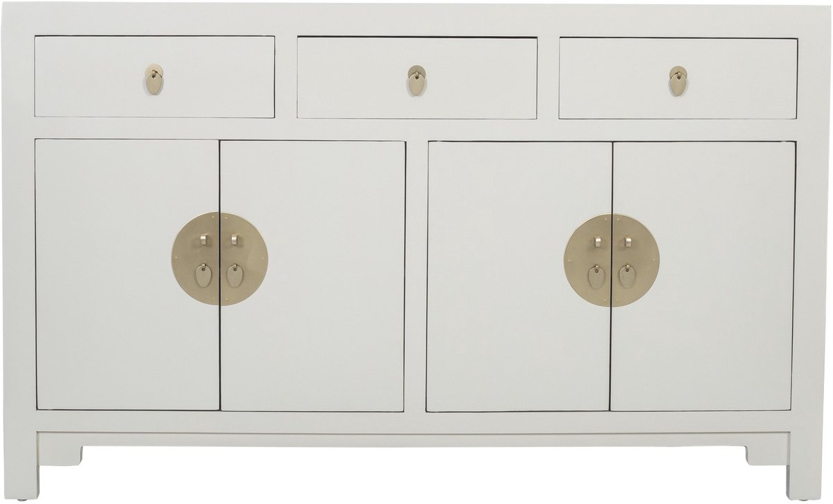 Fine Asianliving Chinese Dressoir Moonshine Greige - Orientique Collectie B140xD35xH85cm Chinese Meubels Oosterse Kast