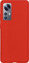 Hoesje Geschikt voor Xiaomi 12 Hoesje Siliconen Cover Case - Hoes Geschikt voor Xiaomi 12 Hoes Back Case - Rood.