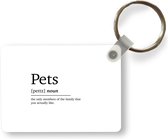 Sleutelhanger - Huisdieren definitie - Spreuken - Pets - Quotes - Woordenboek - Uitdeelcadeautjes - Plastic