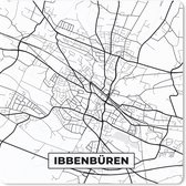 Muismat 30x30 cm - Mousepad Ibbenbüren - Plattegrond - Kaart - Stadskaart - Muismatten - Stadskaart