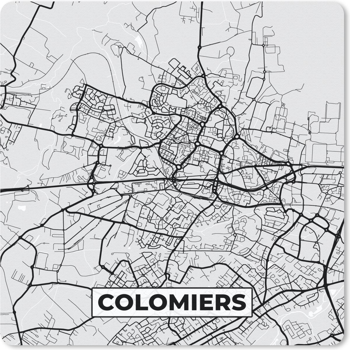 Muismat 30x30 cm - Mousepad Frankrijk - Colomiers - Stadskaart - Plattegrond - Kaart - Muismatten - Stadskaart