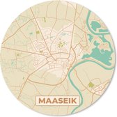 Muismat - Mousepad - Rond - Plattegrond - Kaart - Stadskaart - Maaseik - België - 50x50 cm - Ronde muismat
