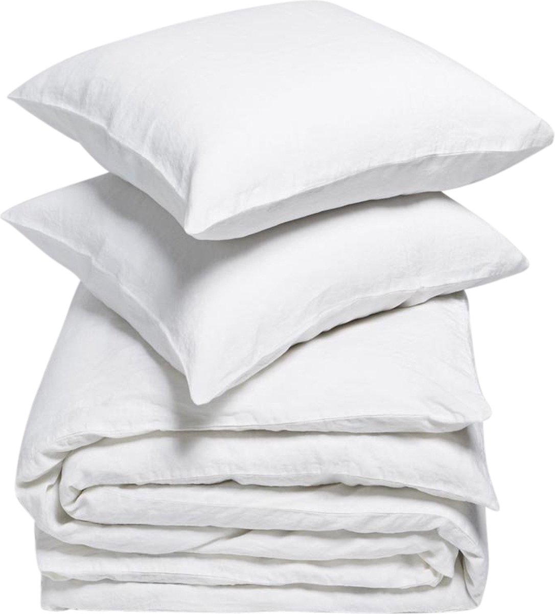 Yumeko dekbedovertrek gewassen linnen wit 240x220 + 2/60x70 - Biologisch & ecologisch Pure White
